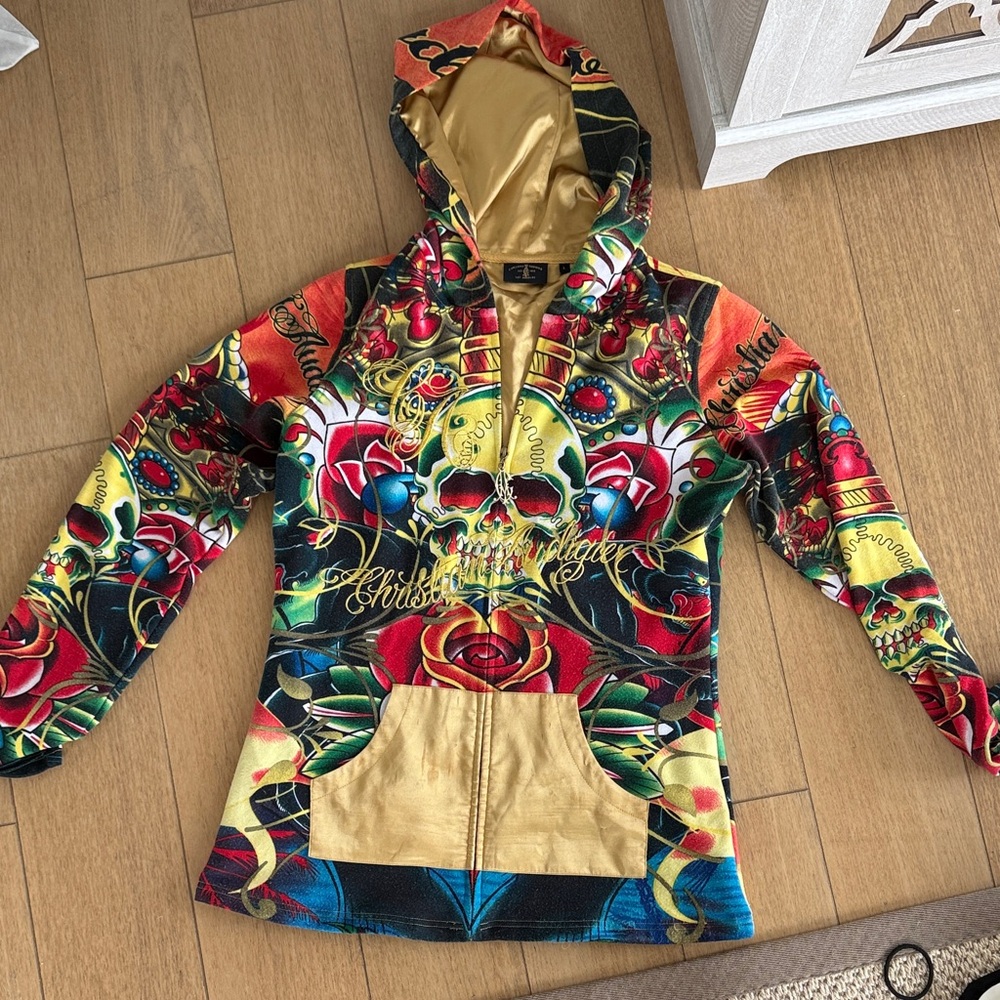 Christian Audigier Multicolor Graphic Hoodie